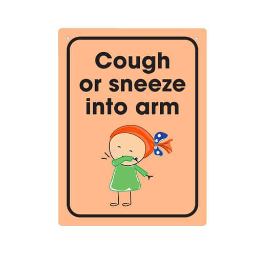 Durus Cough or Sneeze into Arm Wall Sign