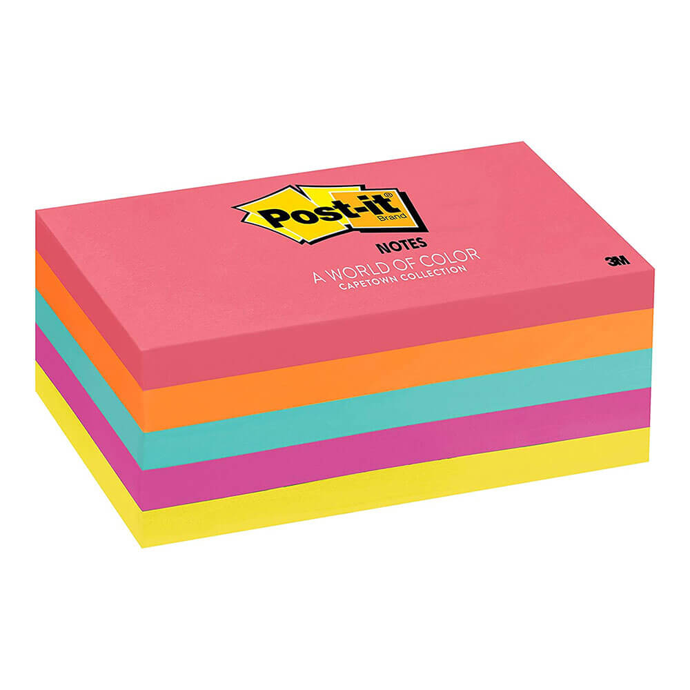 Post-It Notes 73x123mm Assorted (5pk)