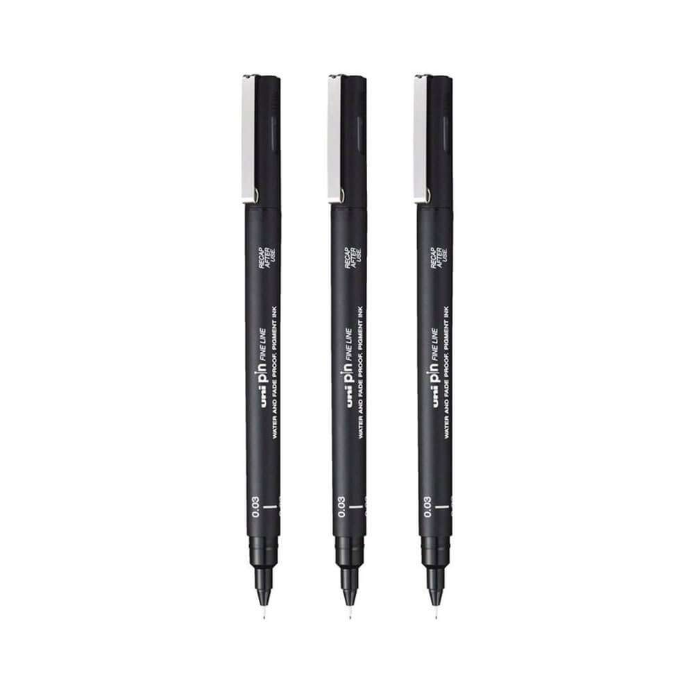 PIN Uni-Ball Fineliner Pen Black (portfel 3)