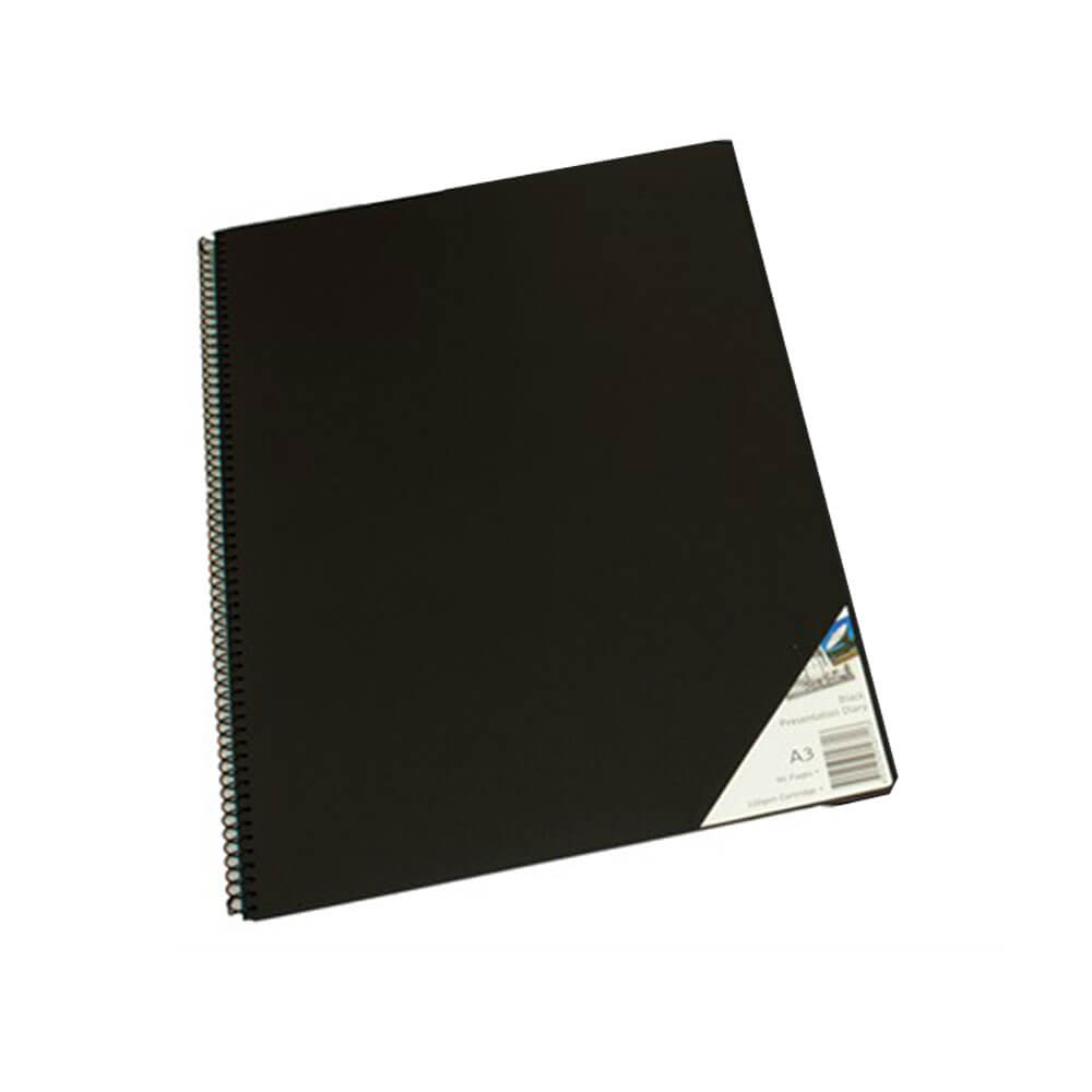 Quill Spiral Visual Art Diary Black Paper (45 bladeren)