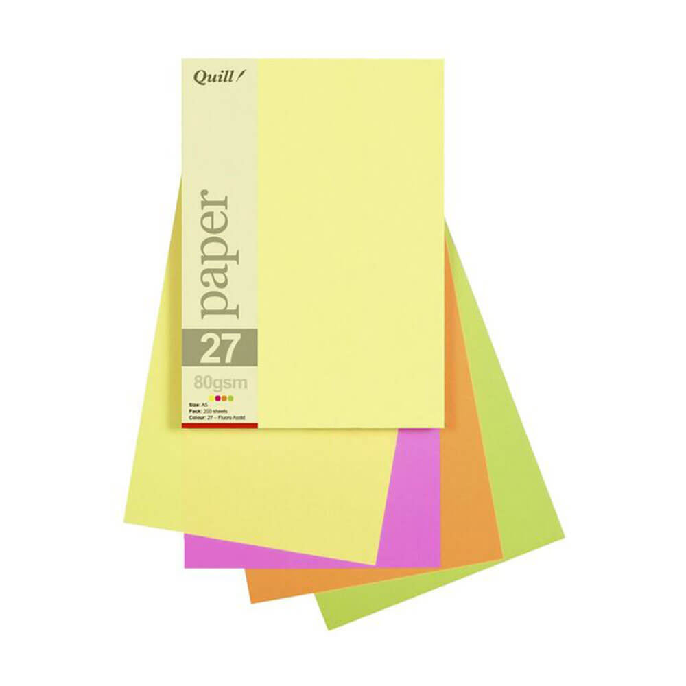 Quill Paper 80gsm A5 assorti (25pk)