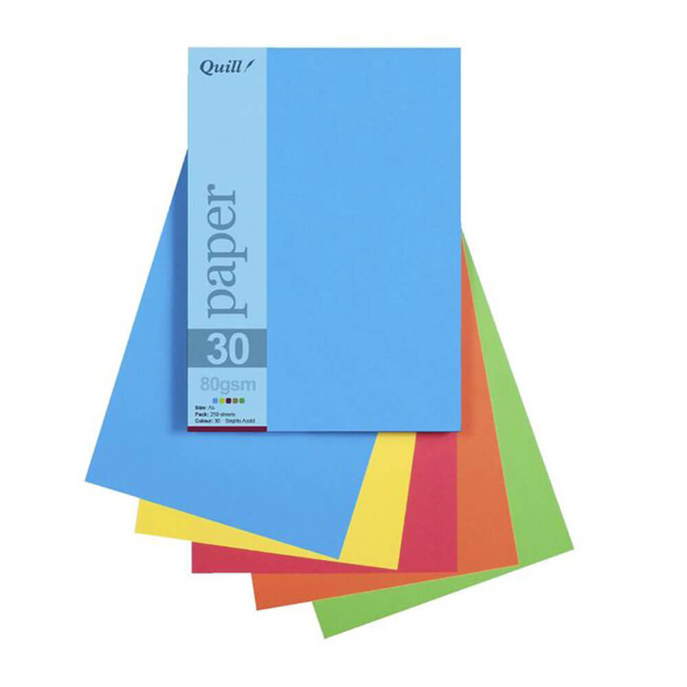 Quill Paper 80gsm A5 assorti (25pk)