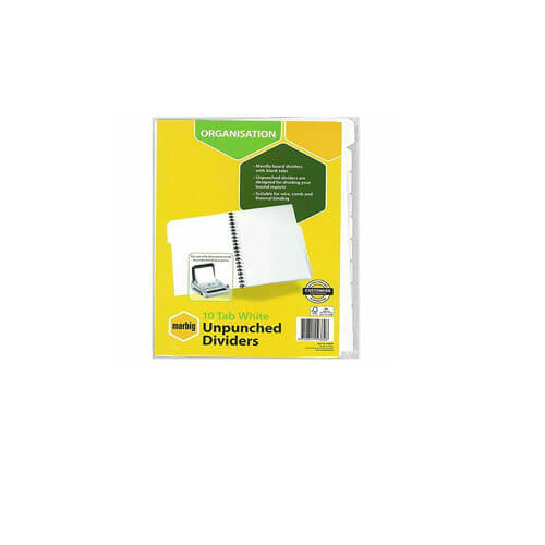 Marbig Unpunched Dividers A4 (White)