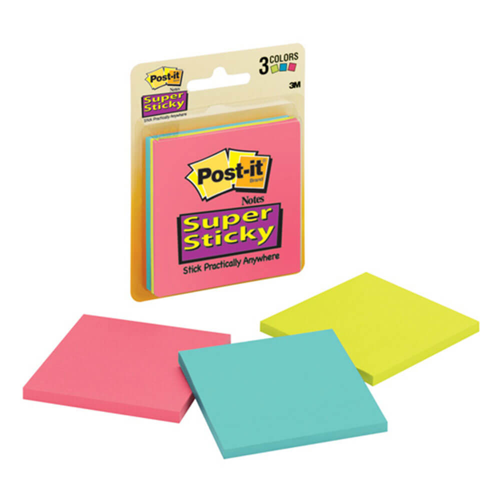 Note Post-It Super Sticky 76x76mm (3 pad)