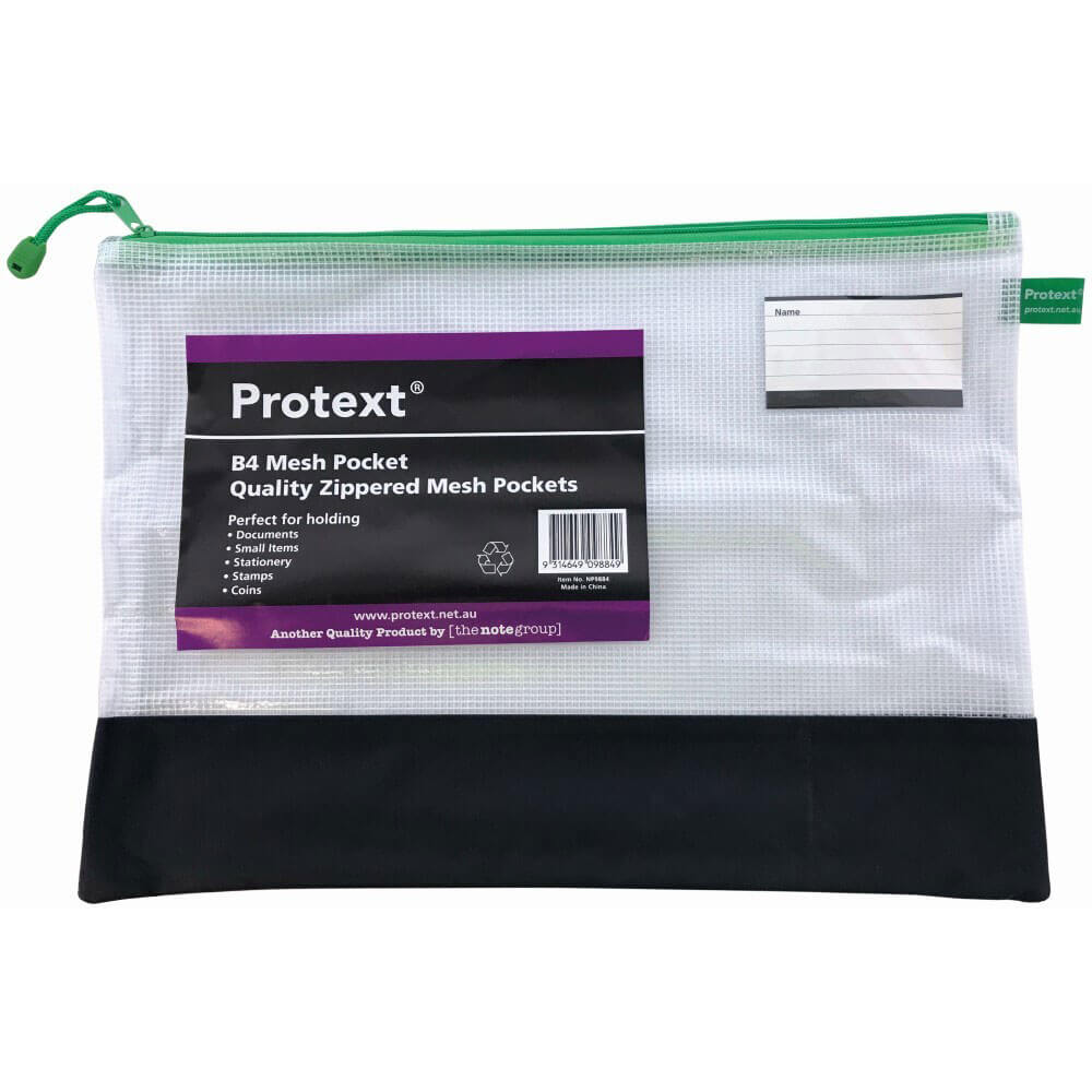 Protext Zippered Mesh Pouch med Noter Holder