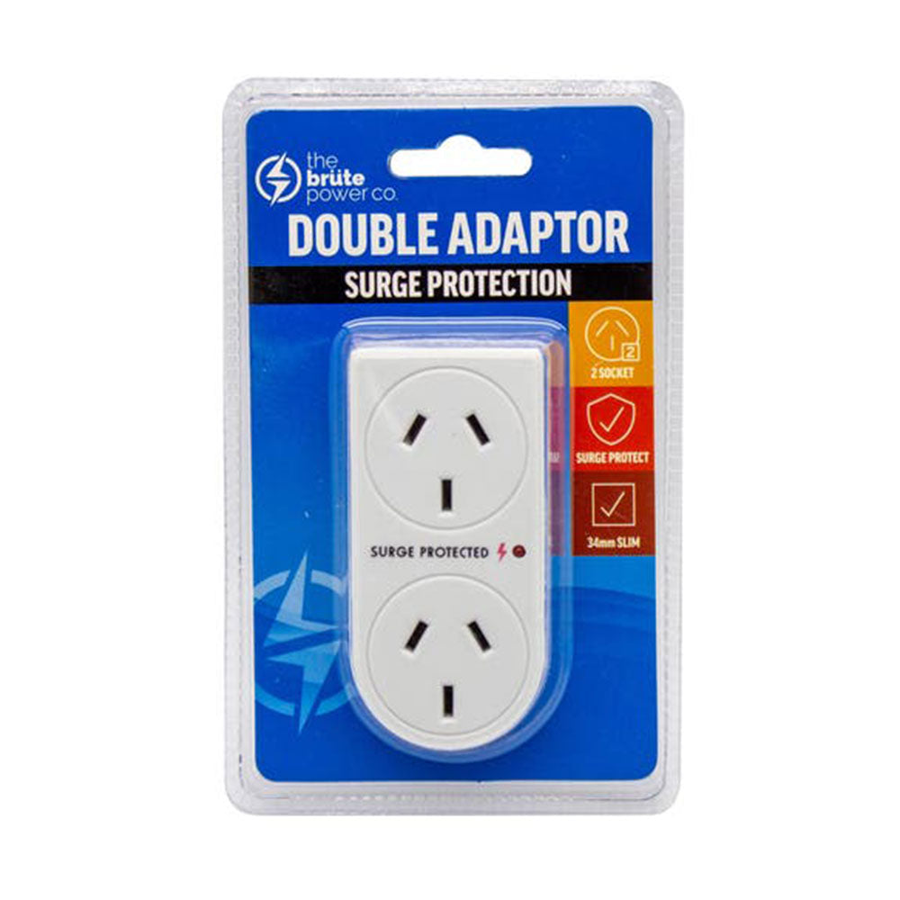 TBPC w/ Surge Protection Double Adapter (White)