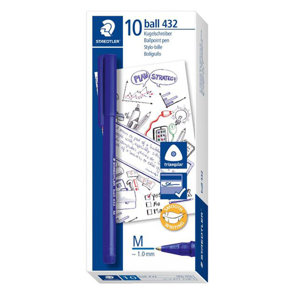 Staedtler Medium Stick Triangular Ballpoint Point 10pcs