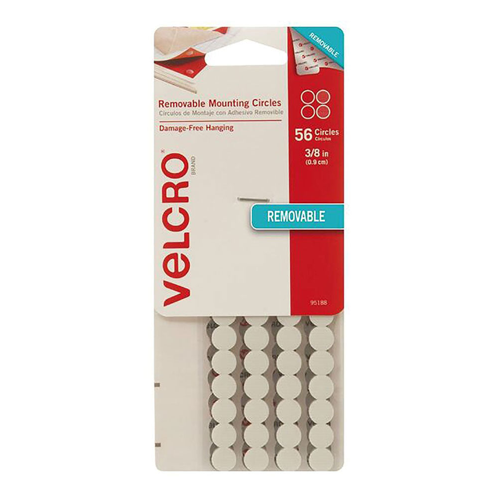 Velcro Removable Mounting Circles 56pk (White)