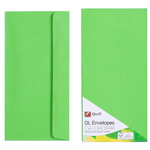 Quill DL 80gsm Envelope 25pcs (Lime)