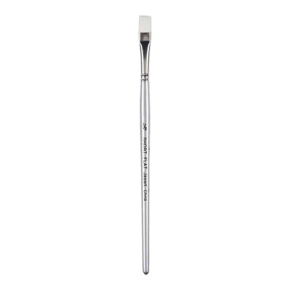 Jasart Taklon Short Flat Brush (bianco)