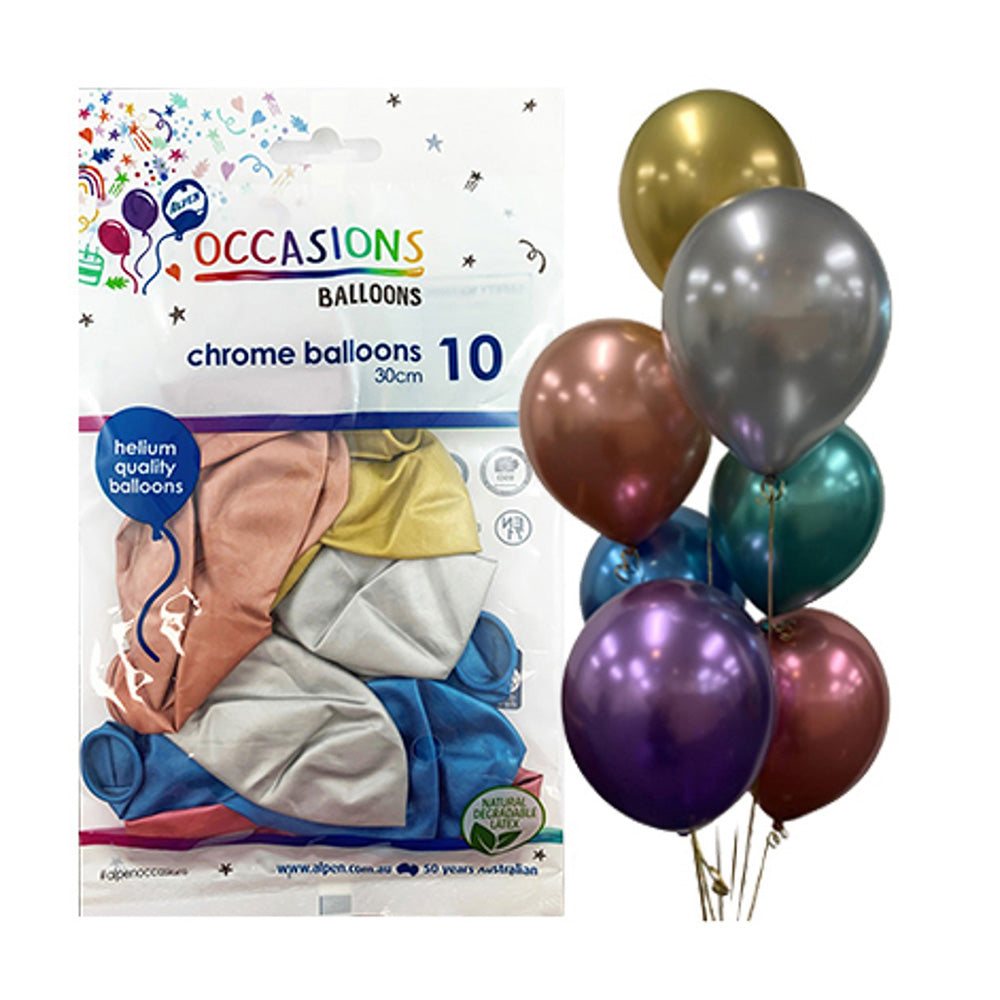 Palloncini Alpen Chrome 30 cm (confezione di 10)