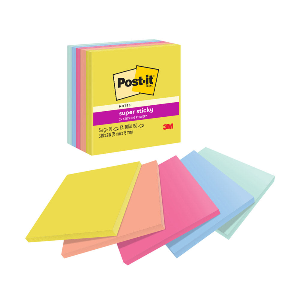 Post-it Summer Joy Super Sticky Notes 76x76mm (Pack of 5)