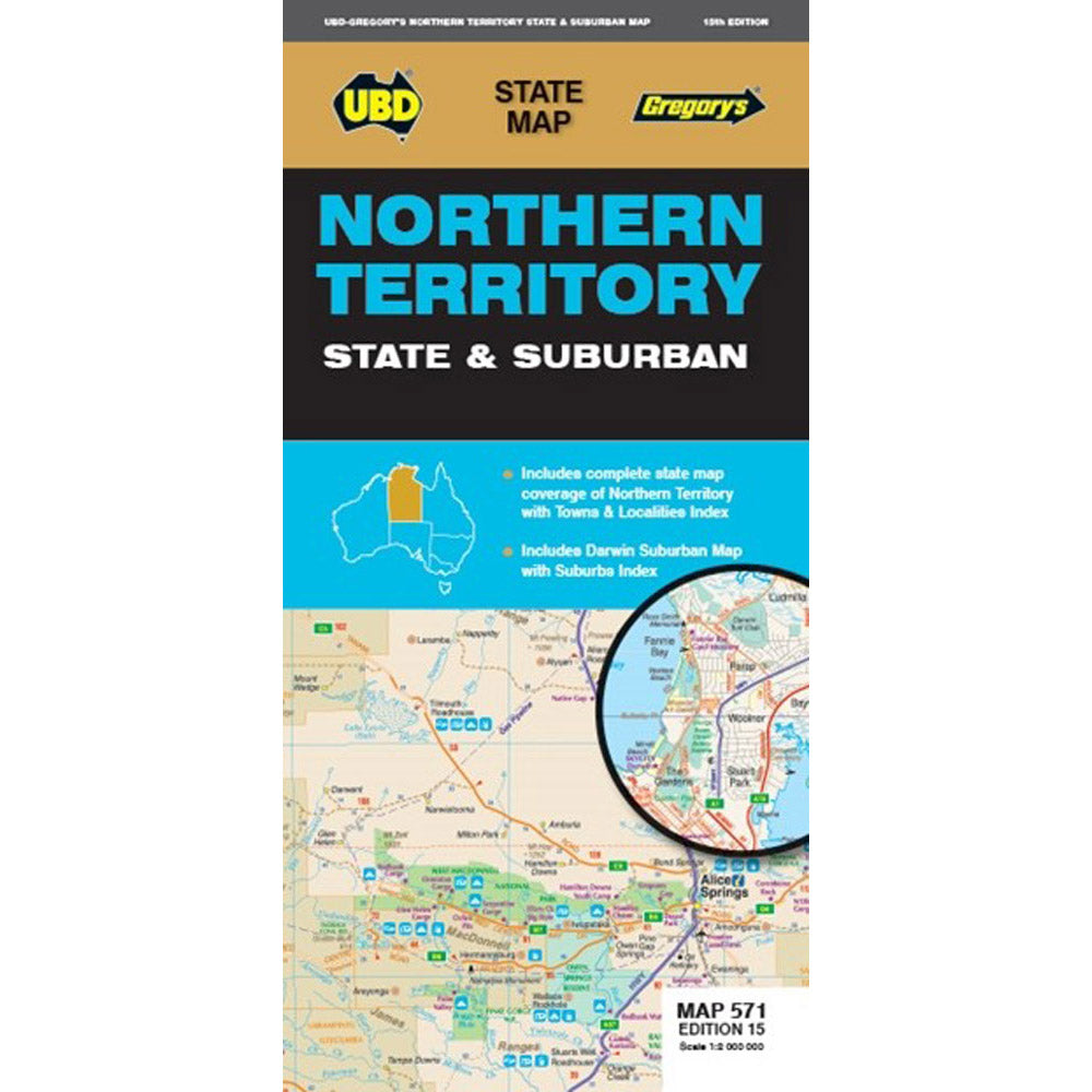 Northern Territory State and Suburban Map 571 15yh Edition