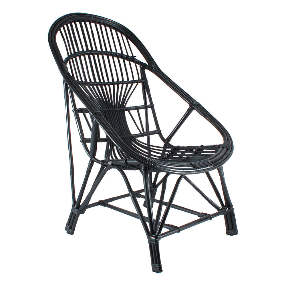 Wilkes Black Cane Chair (88x60x40cm)