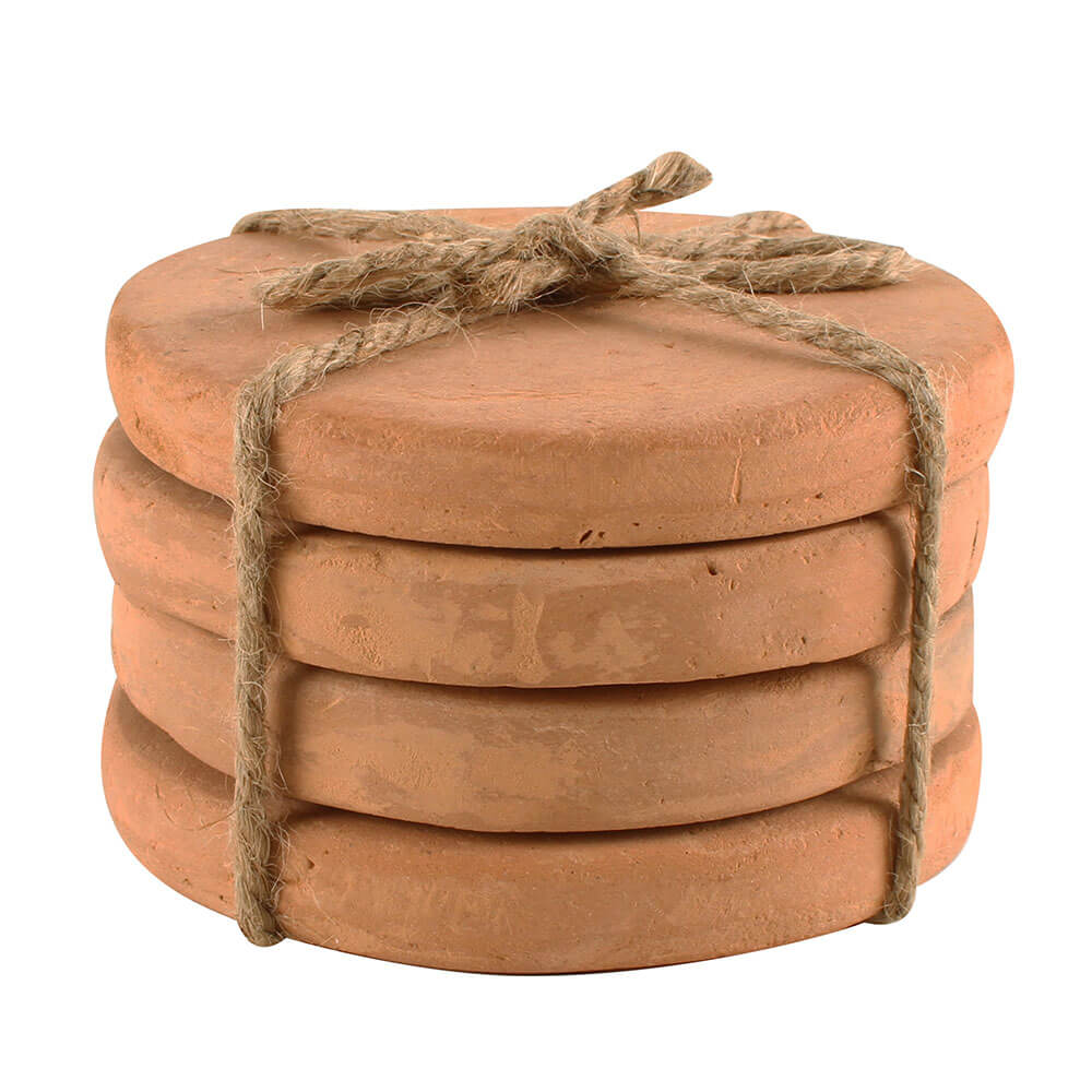 Caharin Terracotta Coaster con tappi set di 4