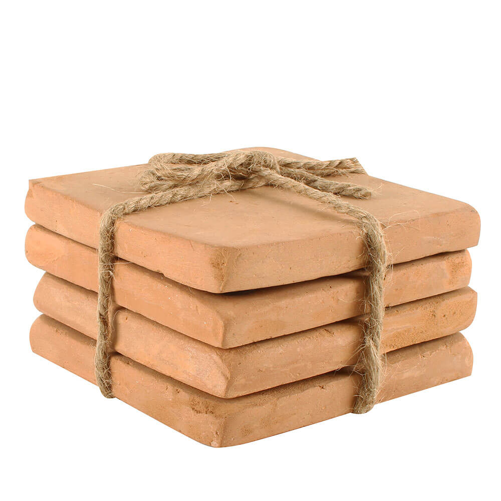 Caharin Terracotta Coasters z zestawem stopów 4