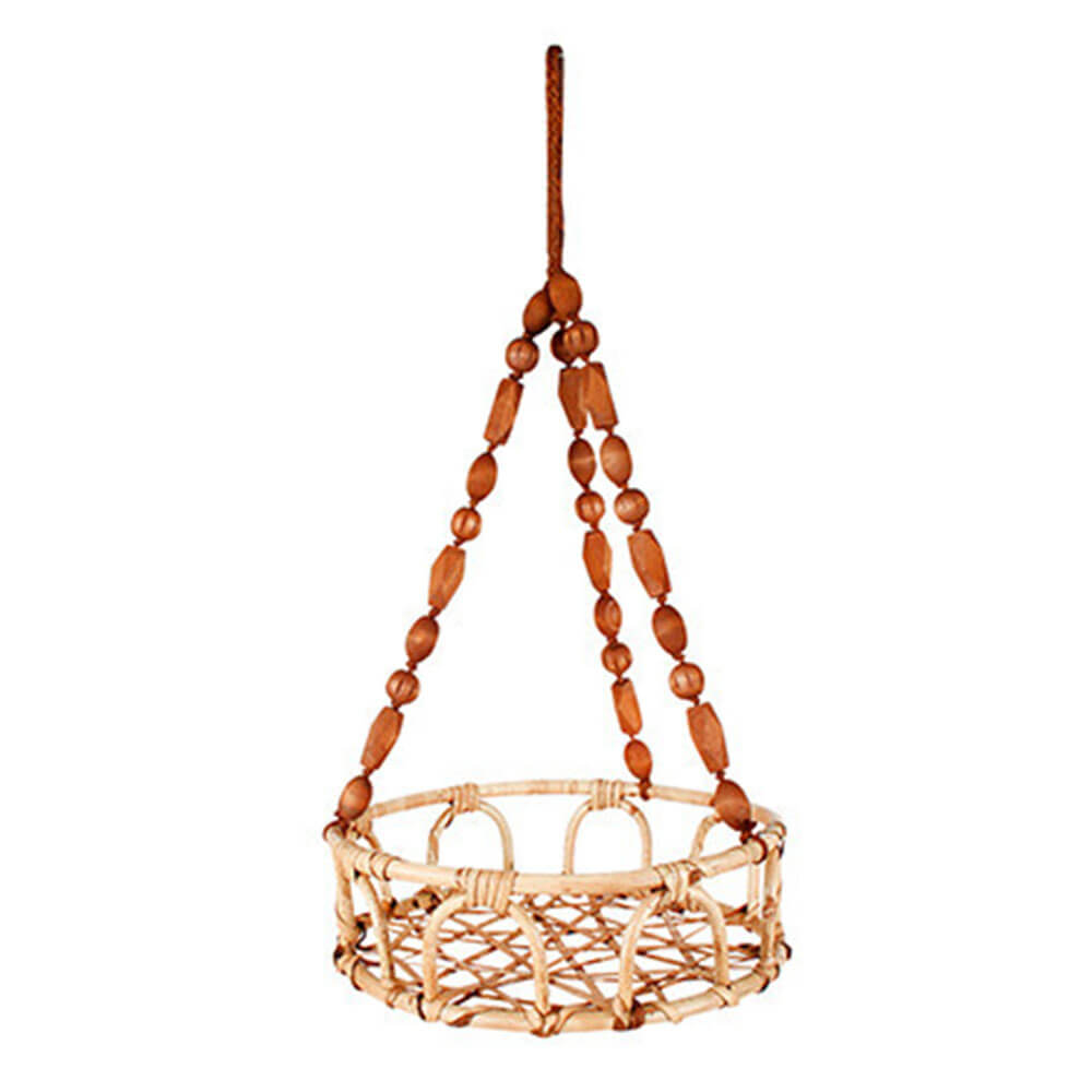 Luna Rattan en Bead Hanging Basket Pot