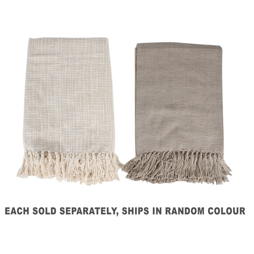 Mykonos Cotton Throw Linen Look 3 Assorted (150x125cm)