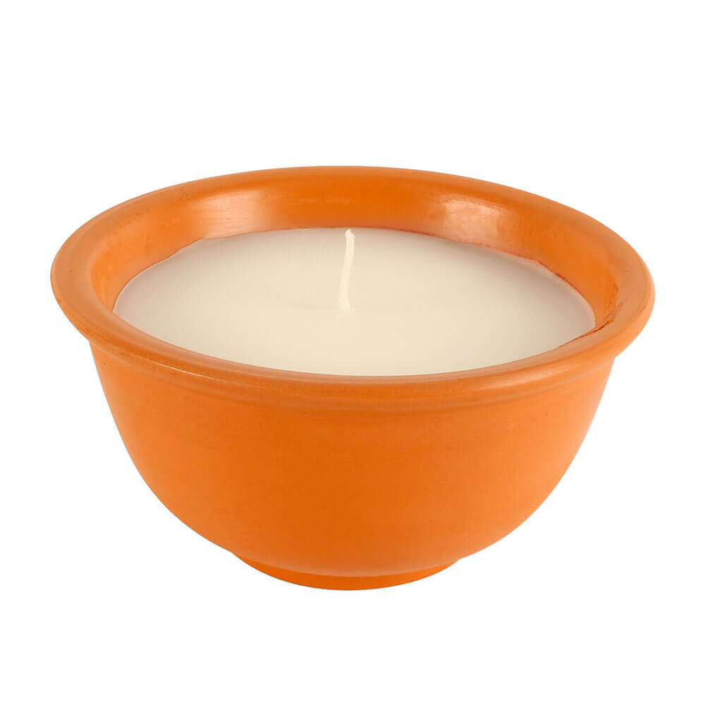 Candela di citronella di sandalo in terracotta