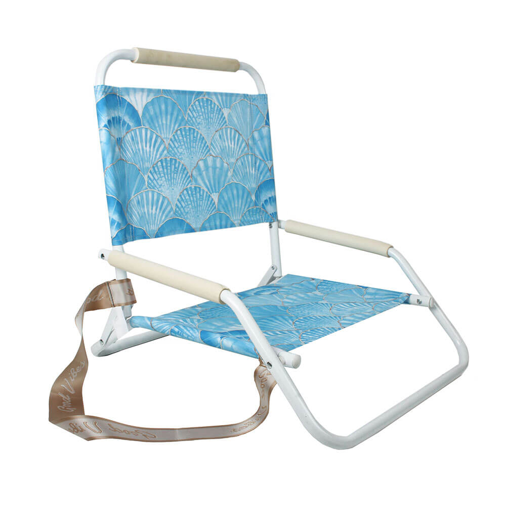 Chaise de plage pliable avec cadre blanc (60x58x50cm)