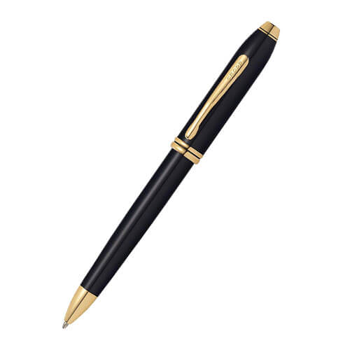 Townsend 23CT Gold Plated Black Lacquer Pen