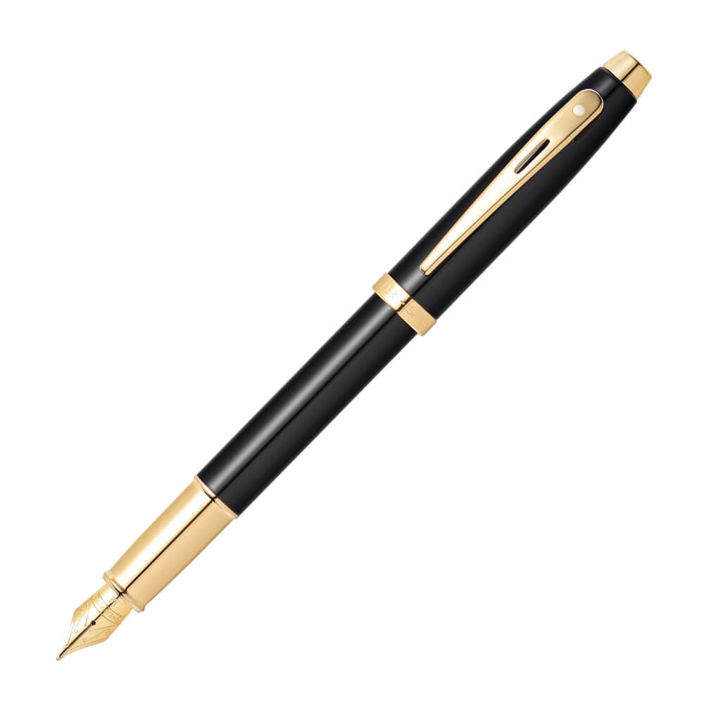 Sheaffer 100 laca negra con lápiz de fuente de oro