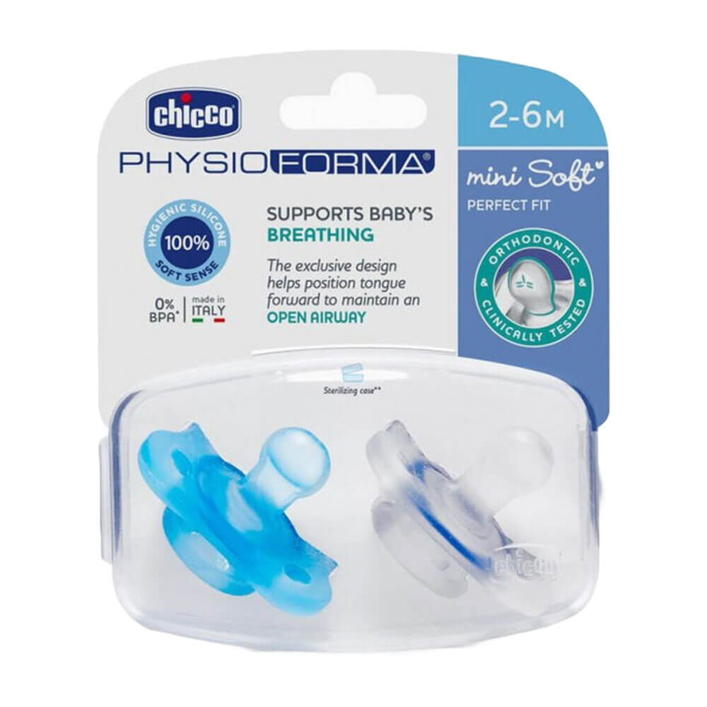 Chicco Nursing Physio Mini Soft SoOther 2PCS（青）