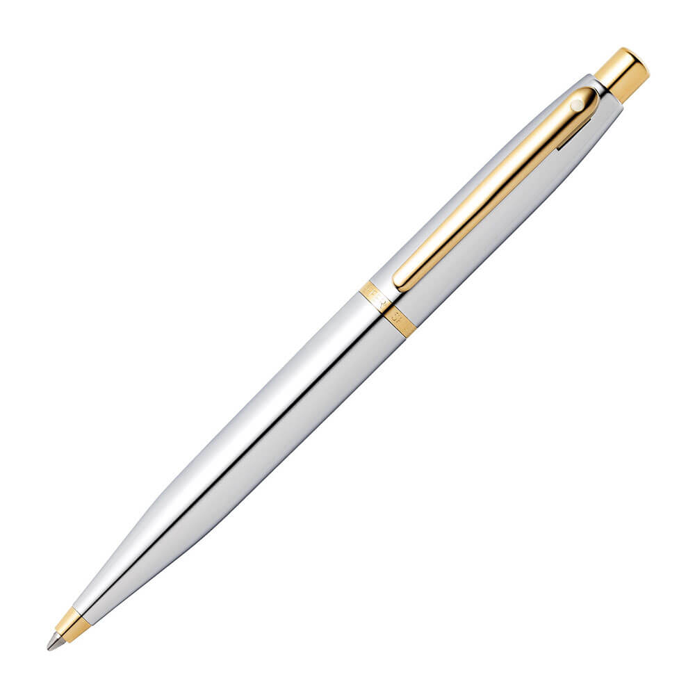 Sheaffer VFM Chrome Pen con tono dorado