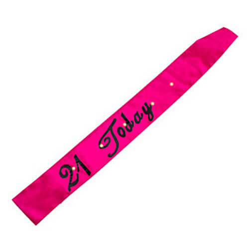 Hot Pink 21st Birthday Flashing Sash