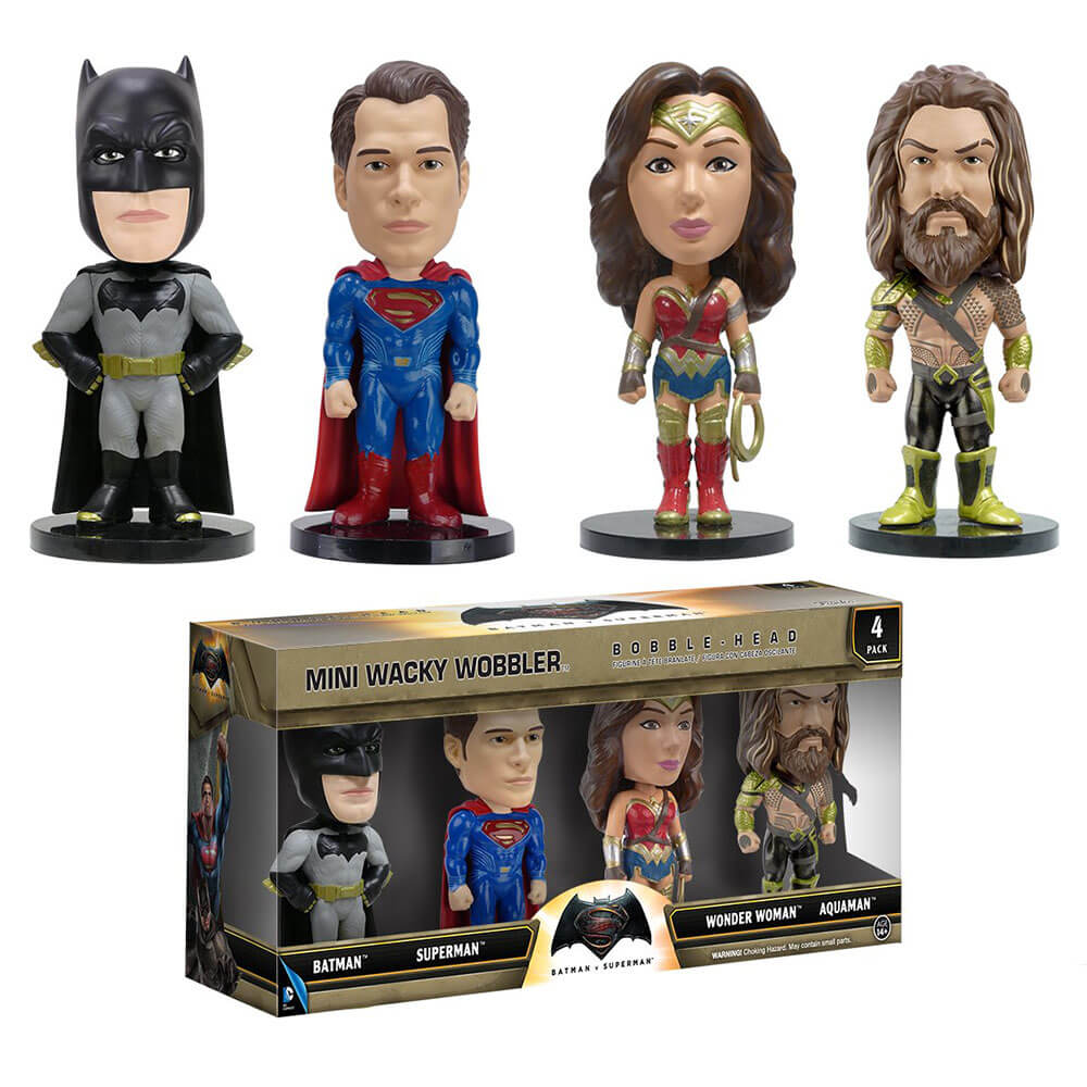 Batman v Superman Dawn of Justice Mini Wacky Wobbler 4 Pack