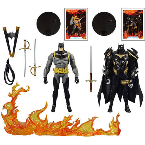 White Knight Batman vs Azrael Batman Armor 7" Figure 2pk