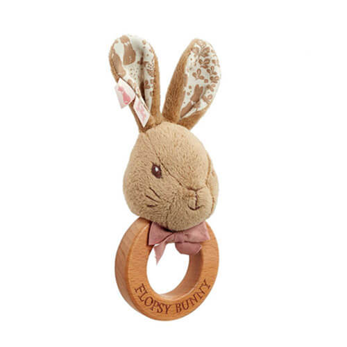 Beatrix Potter Flopsy Bunny Sig Collection Wood Ring Rattle