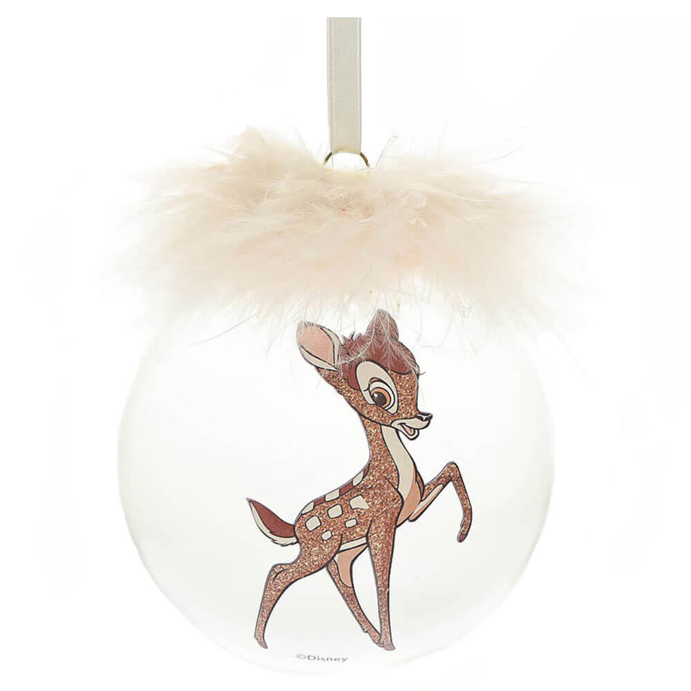 Disney Christmas Feather Glass Bauble