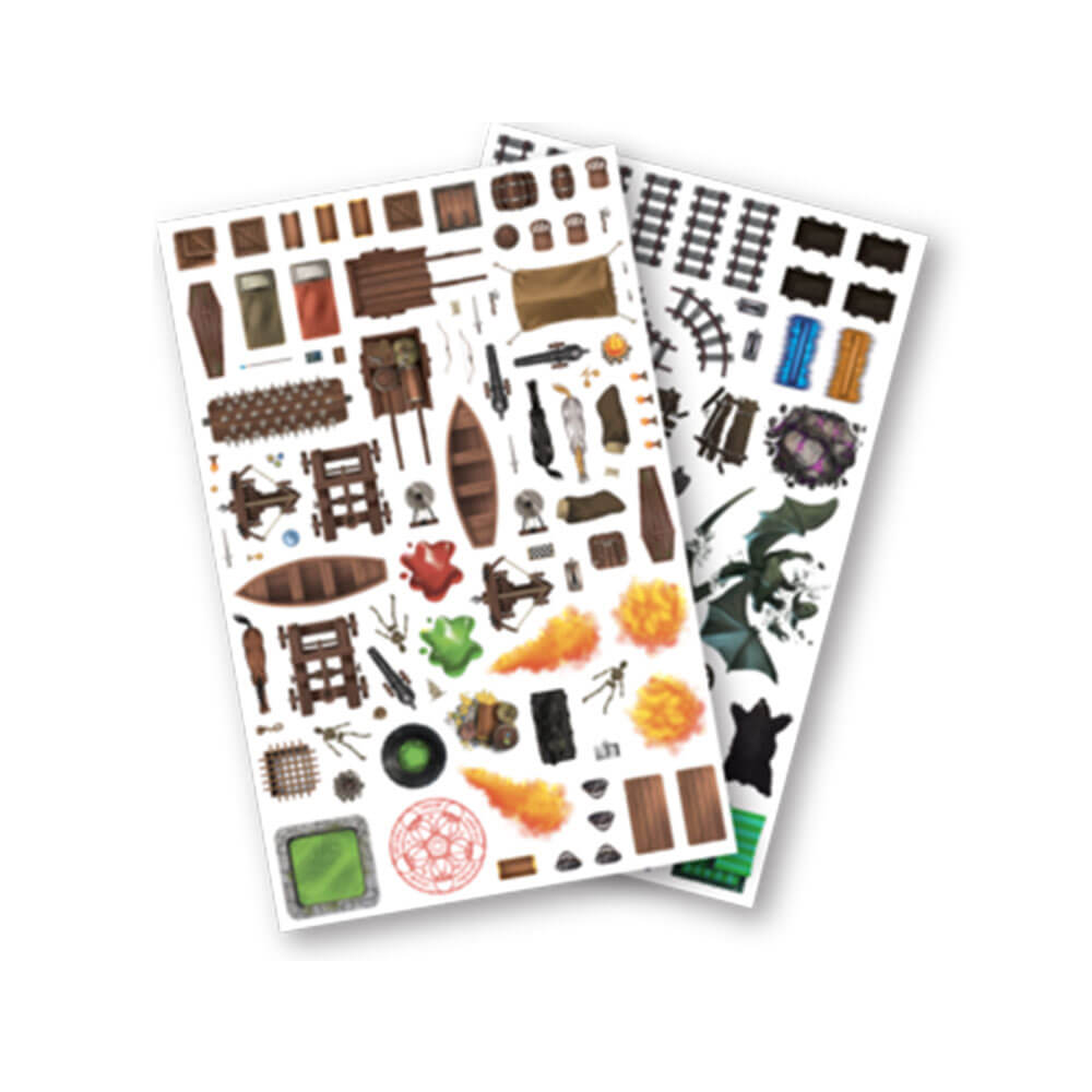 Immersive RPG Battle Map Assortment Sticker Pack (7 Sheets)