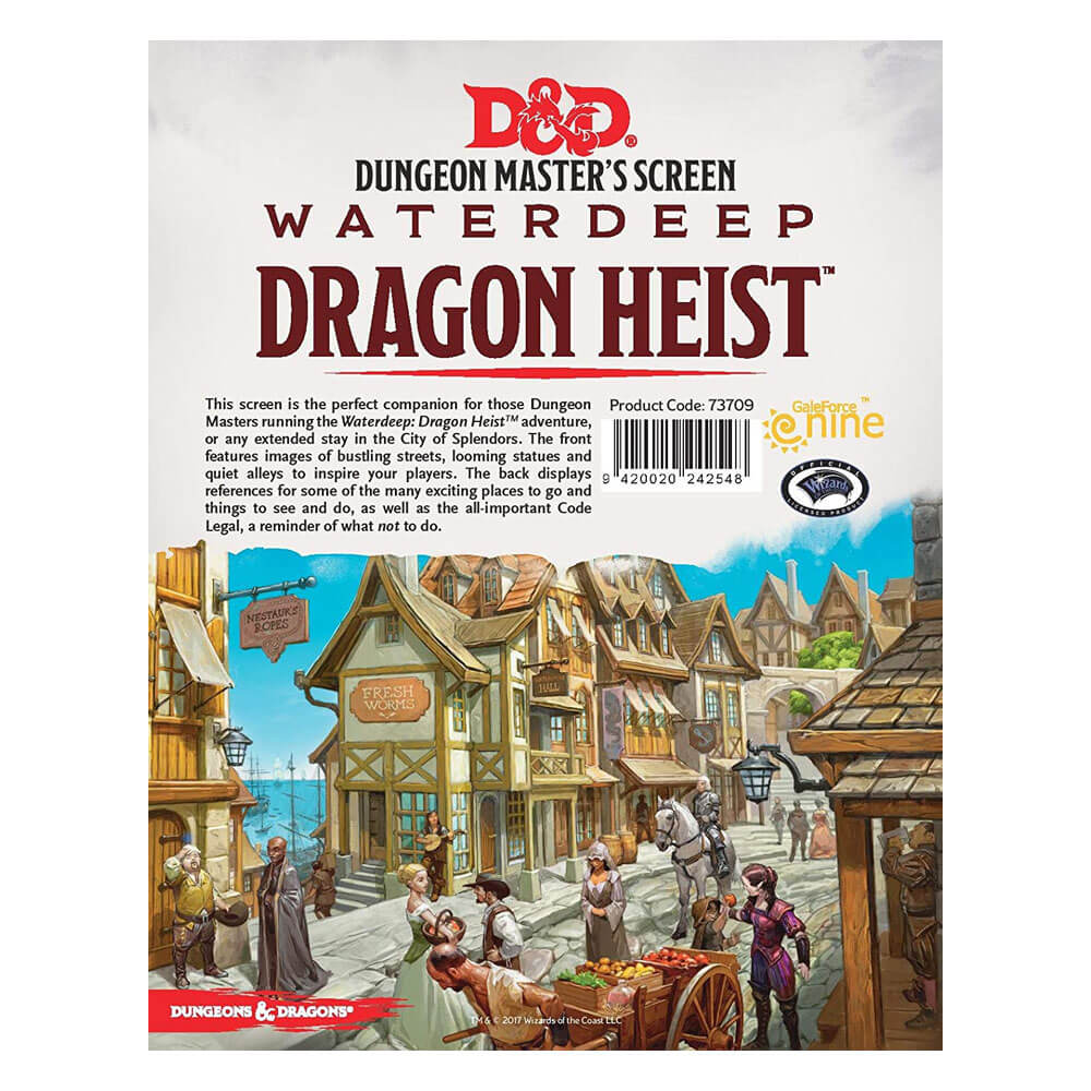 D&D Waterdeep Dragon Heist DM Screen