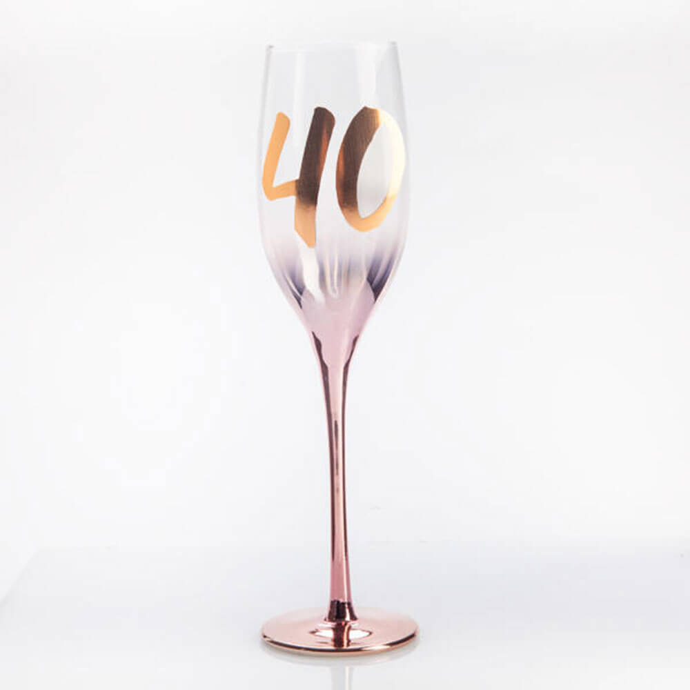 Verre de champagne blush anniversaire