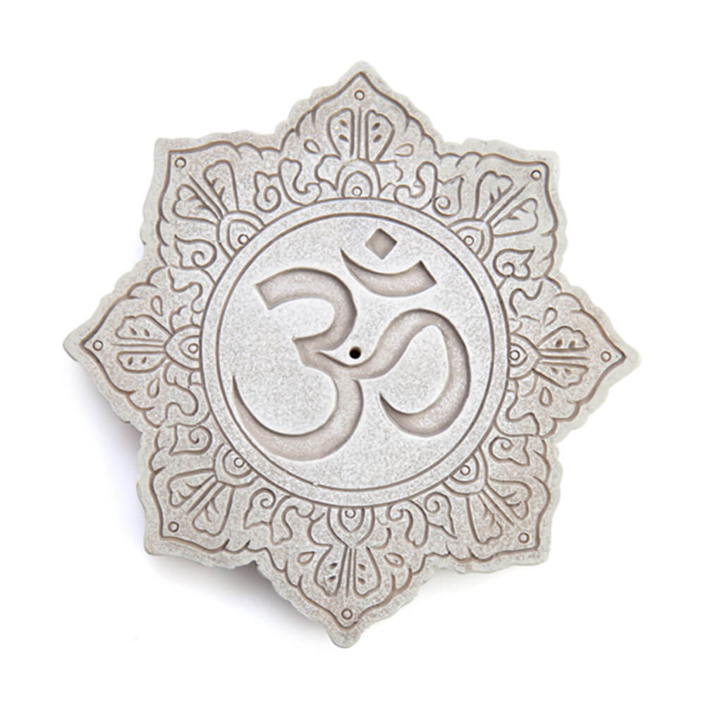 Om Lotus Flat Incense Burner