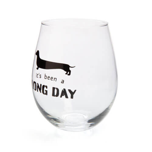 Dachshund Stemless Wine Glass