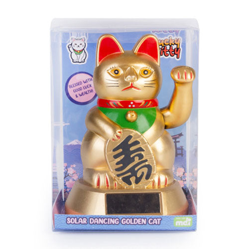 Golden Lucky Cat Solar Dancer