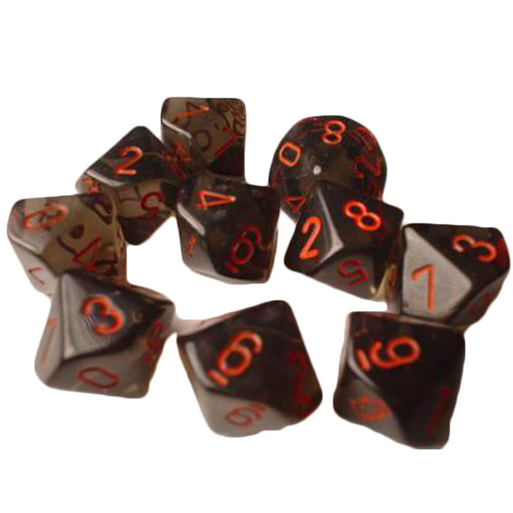 Conjunto translúcido poliédrico de 10 mortos de Chessex D10