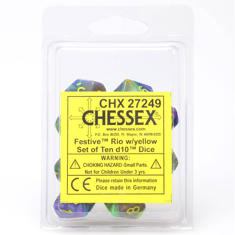 Chessex D10多面体10-Die Festiveセット