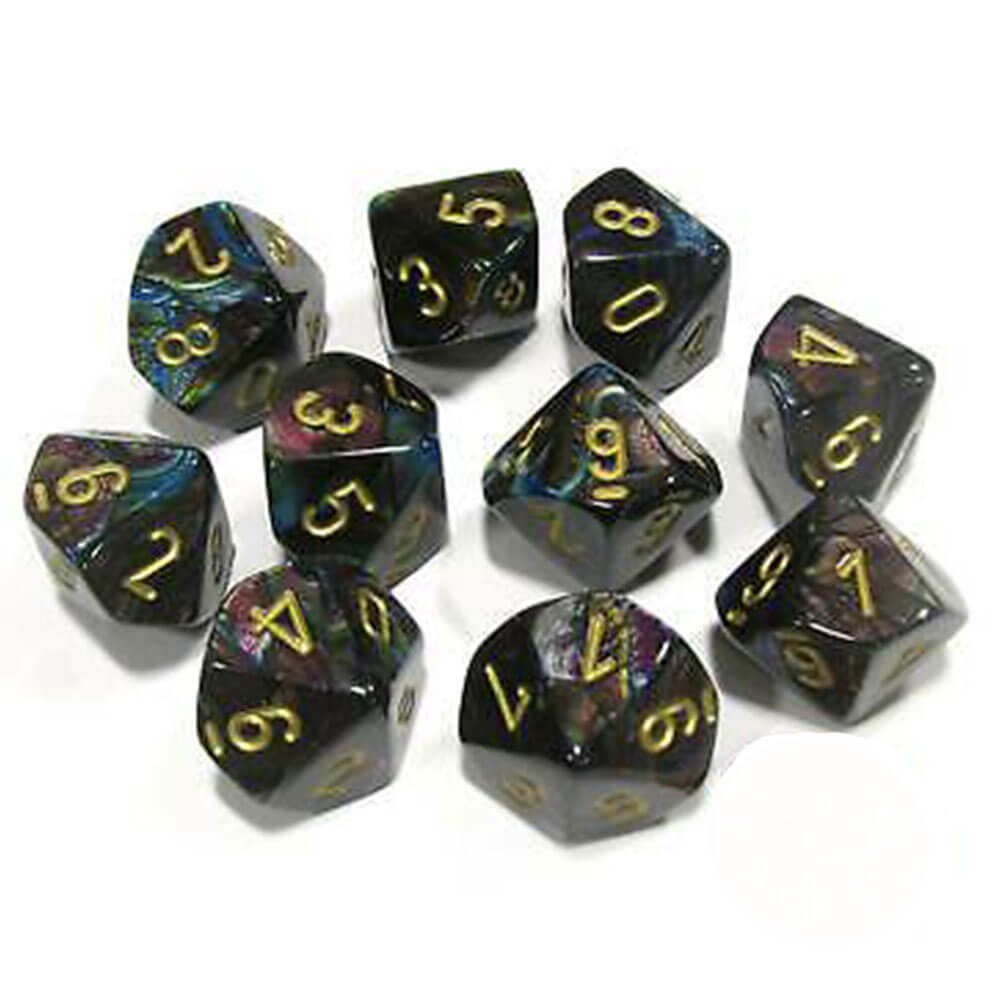 Chessex D10 Polyedrale 10-Die glanzende set