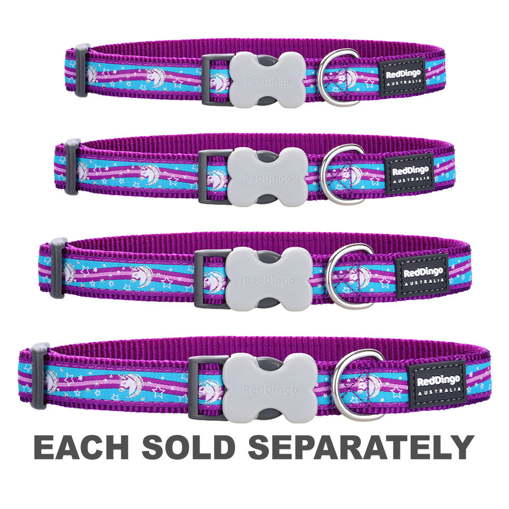 Dog Collar with Unicorn Design (Purple)