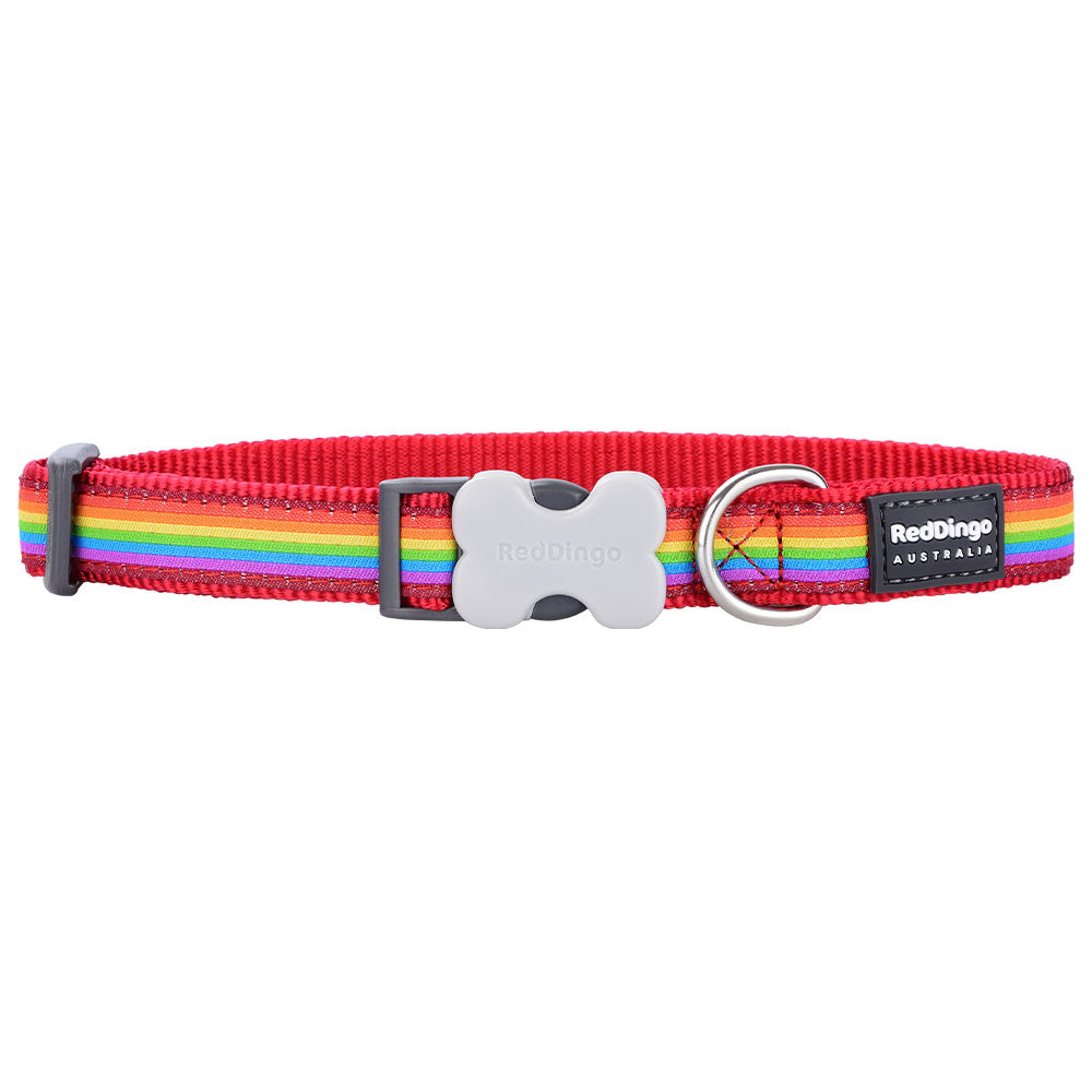 Collar per cani con design arcobaleno (rosso)