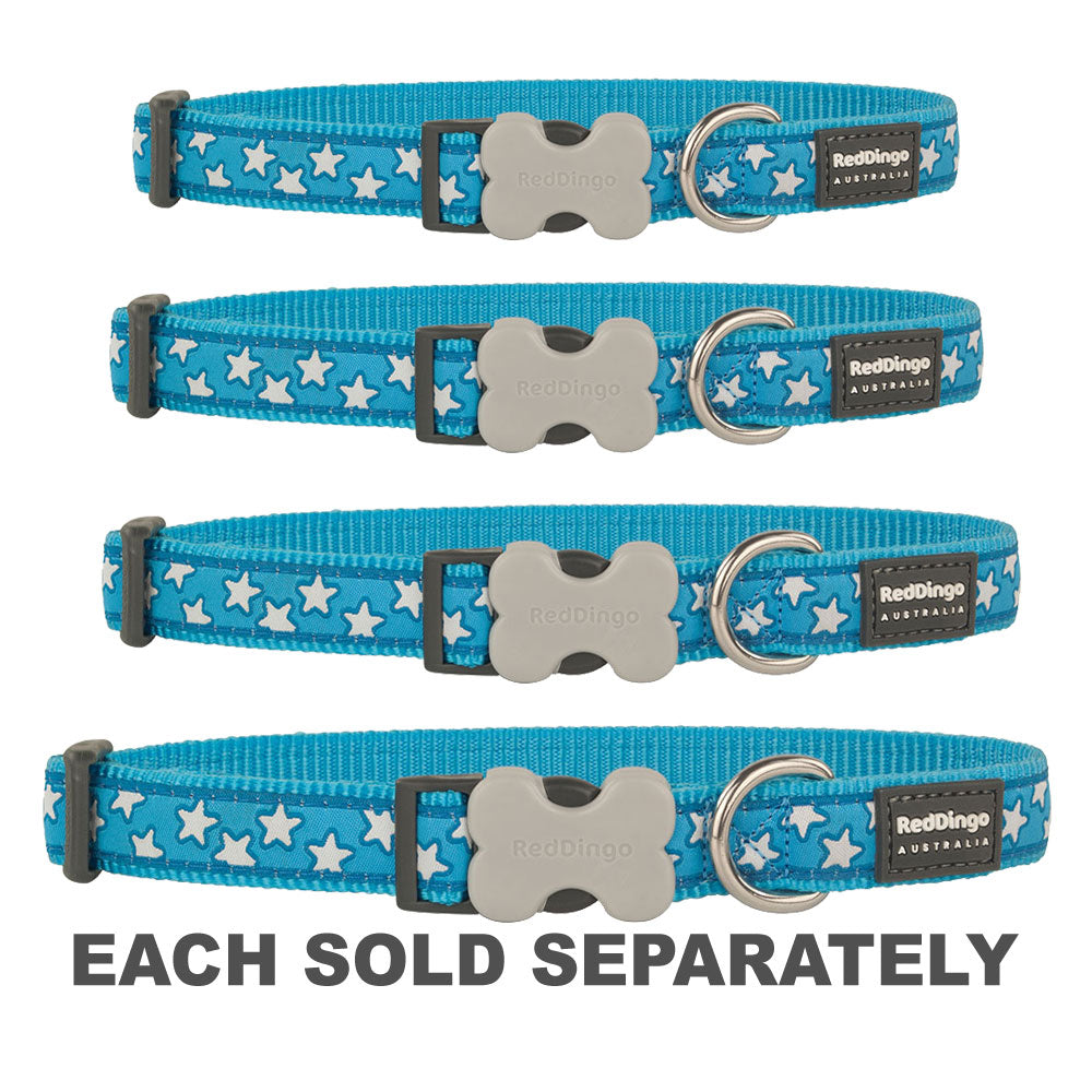 Dog Collar with Star Design (Turquoise)