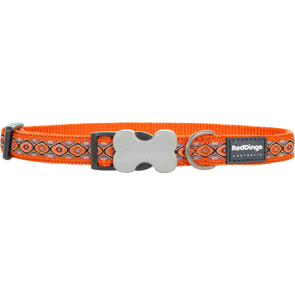  Hundehalsband mit Schlangenaugen-Design (Orange)