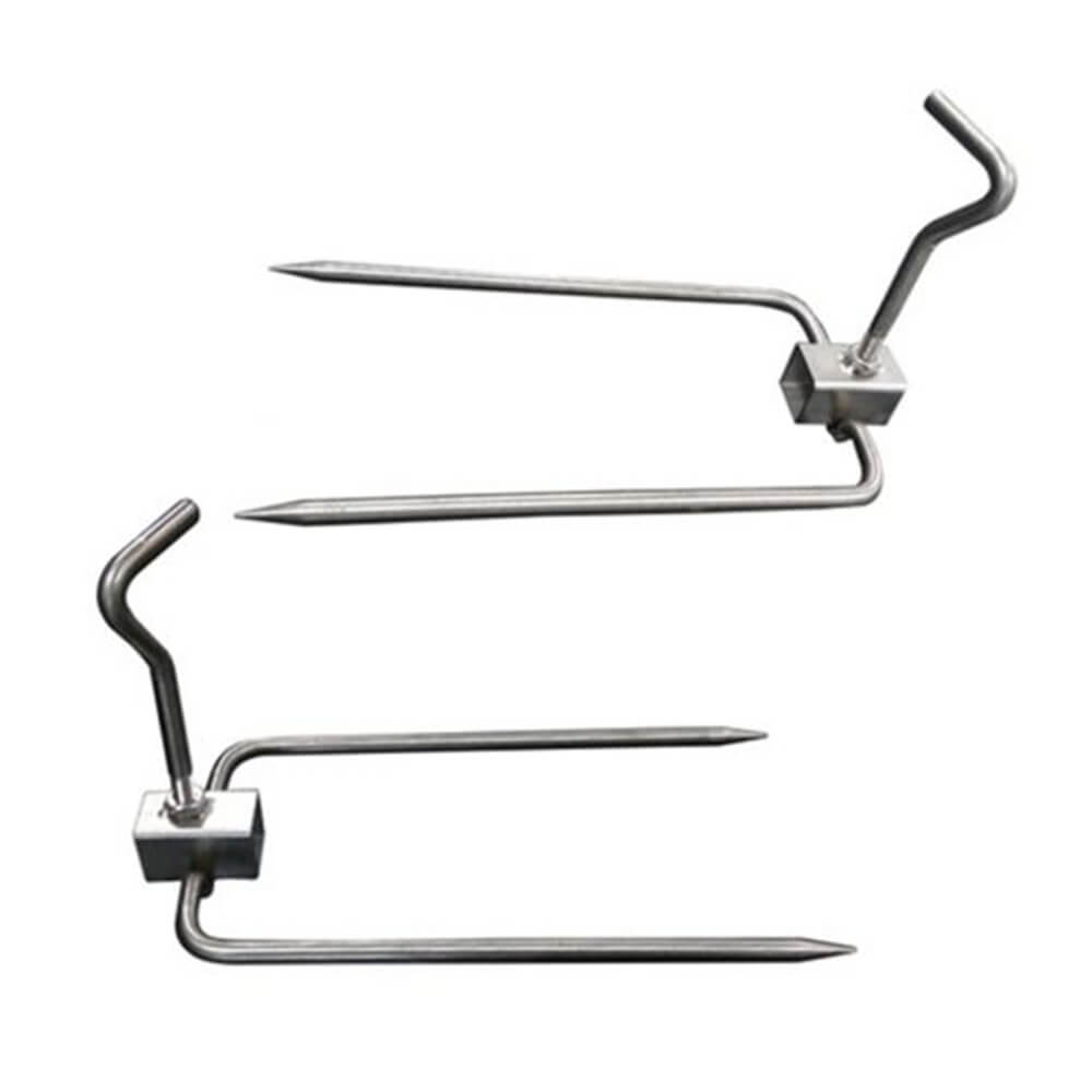 Magia al aire libre 22 mm de cuello cuadrado S/acero BBQ Spit Prongs