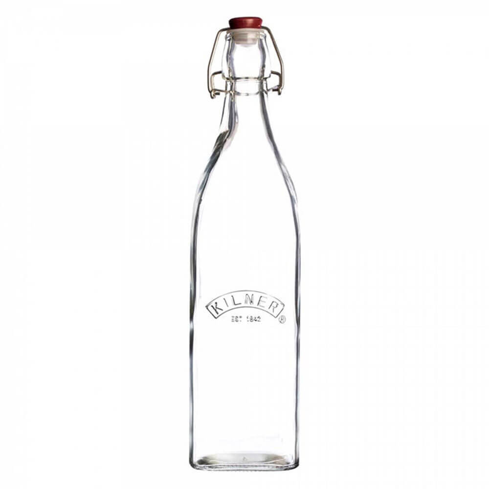 Botella de vidrio cuadrado de clip de Kilner