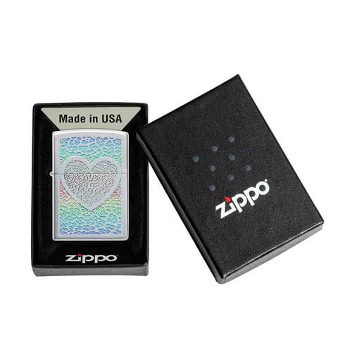 Zippo Heart Design Colour Image Lighter