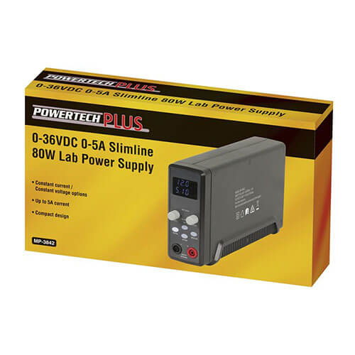 Slimline Lab Power Supply w/ LCD display (0-36VDC 0-5A 80W)